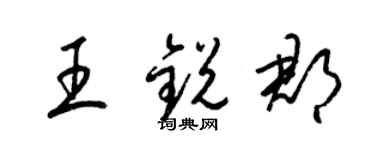 梁錦英王銳郡草書個性簽名怎么寫