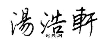 王正良湯浩軒行書個性簽名怎么寫