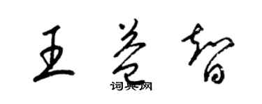 梁錦英王益智草書個性簽名怎么寫