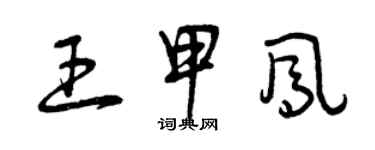 曾慶福王甲鳳草書個性簽名怎么寫