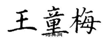丁謙王童梅楷書個性簽名怎么寫