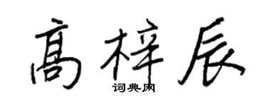 王正良高梓辰行書個性簽名怎么寫
