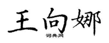 丁謙王向娜楷書個性簽名怎么寫