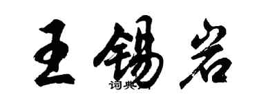 胡問遂王錫岩行書個性簽名怎么寫