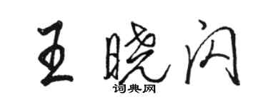 駱恆光王曉閃行書個性簽名怎么寫