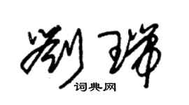 朱錫榮劉瑞草書個性簽名怎么寫