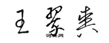 駱恆光王翠爽草書個性簽名怎么寫