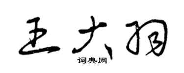 曾慶福王大羽草書個性簽名怎么寫