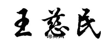 胡問遂王慈民行書個性簽名怎么寫