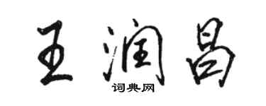 駱恆光王潤昌行書個性簽名怎么寫