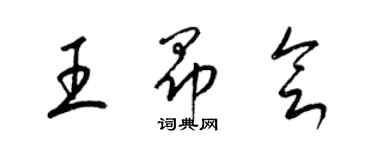 梁錦英王昂會草書個性簽名怎么寫