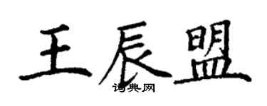 丁謙王辰盟楷書個性簽名怎么寫