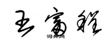 朱錫榮王富程草書個性簽名怎么寫