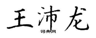 丁謙王沛龍楷書個性簽名怎么寫