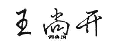 駱恆光王尚開行書個性簽名怎么寫