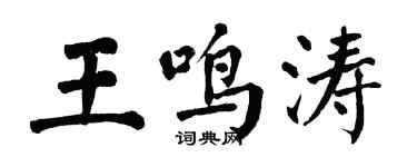 翁闓運王鳴濤楷書個性簽名怎么寫