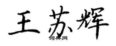 丁謙王蘇輝楷書個性簽名怎么寫