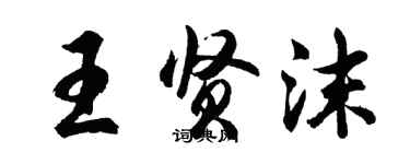 胡問遂王賢沫行書個性簽名怎么寫