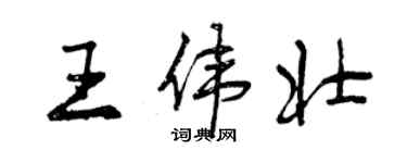 曾慶福王偉壯行書個性簽名怎么寫