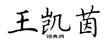 丁謙王凱茵楷書個性簽名怎么寫