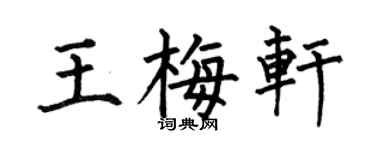 何伯昌王梅軒楷書個性簽名怎么寫