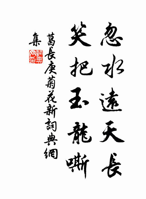 葛長庚忽水遠天長,笑把玉龍嘶書法作品欣賞