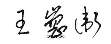 駱恆光王崗衛草書個性簽名怎么寫