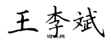 丁謙王李斌楷書個性簽名怎么寫