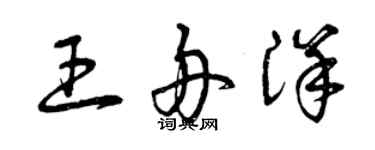 曾慶福王舟洋草書個性簽名怎么寫