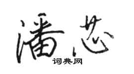 駱恆光潘芯行書個性簽名怎么寫