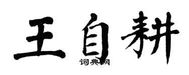翁闓運王自耕楷書個性簽名怎么寫