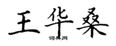 丁謙王華桑楷書個性簽名怎么寫