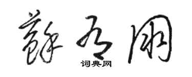 駱恆光蘇有朋草書個性簽名怎么寫