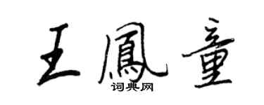 王正良王鳳童行書個性簽名怎么寫