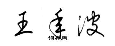 梁錦英王年波草書個性簽名怎么寫