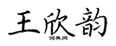丁謙王欣韻楷書個性簽名怎么寫
