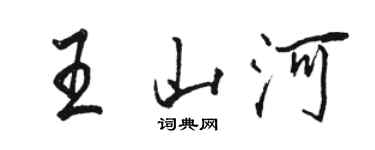 駱恆光王山河行書個性簽名怎么寫