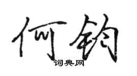 駱恆光何鈞行書個性簽名怎么寫