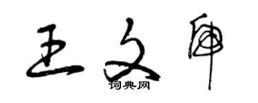 曾慶福王文虎草書個性簽名怎么寫