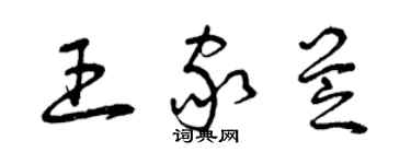 曾慶福王家芝草書個性簽名怎么寫