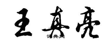 胡問遂王真亮行書個性簽名怎么寫