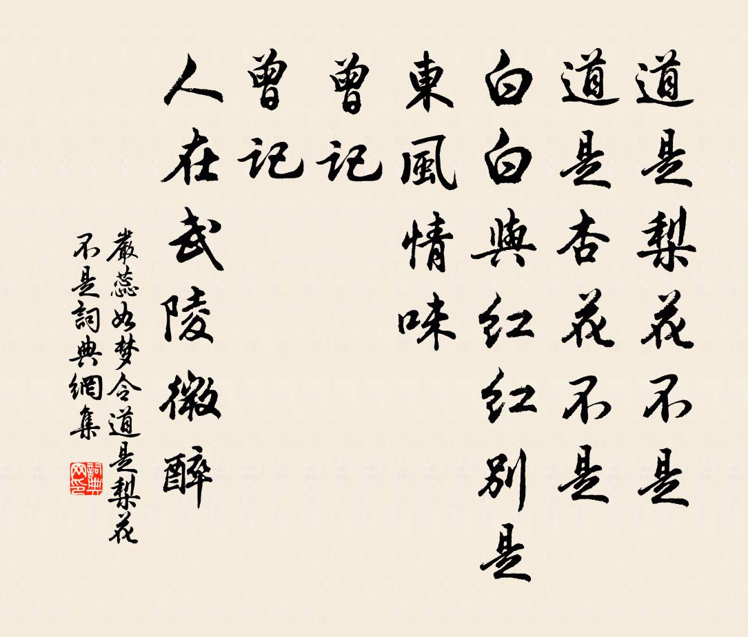 嚴蕊如夢令·道是梨花不是書法作品欣賞