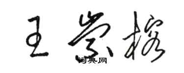 駱恆光王崇榕草書個性簽名怎么寫