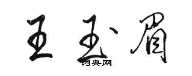 駱恆光王玉眉行書個性簽名怎么寫