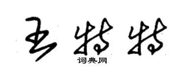 朱錫榮王特特草書個性簽名怎么寫