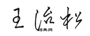 駱恆光王治松草書個性簽名怎么寫