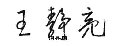 駱恆光王靜亮草書個性簽名怎么寫