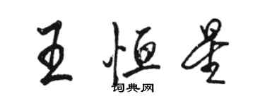 駱恆光王恆星行書個性簽名怎么寫