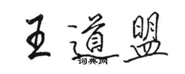 駱恆光王道盟行書個性簽名怎么寫