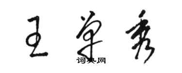 駱恆光王單秀草書個性簽名怎么寫